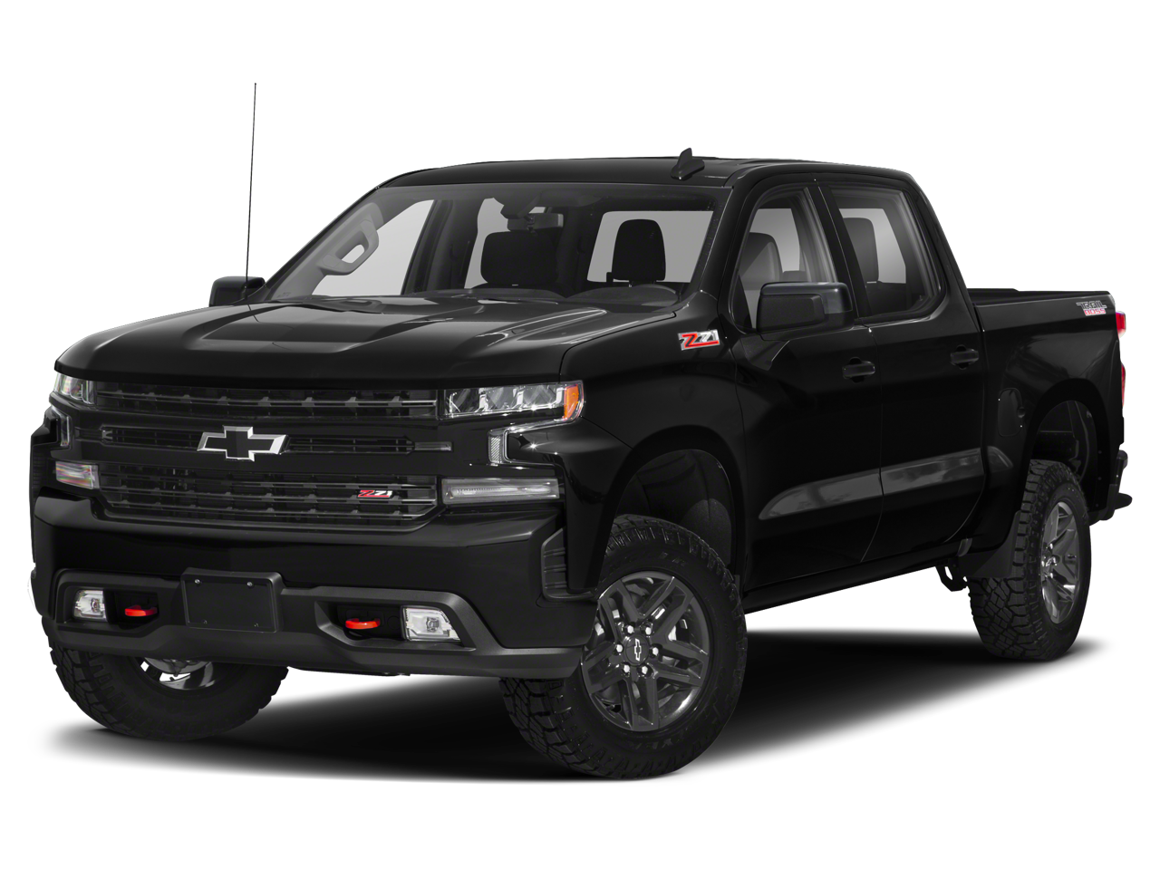 2020 Chevrolet Silverado 1500 LT Trail Boss in Black — front three-quarter view