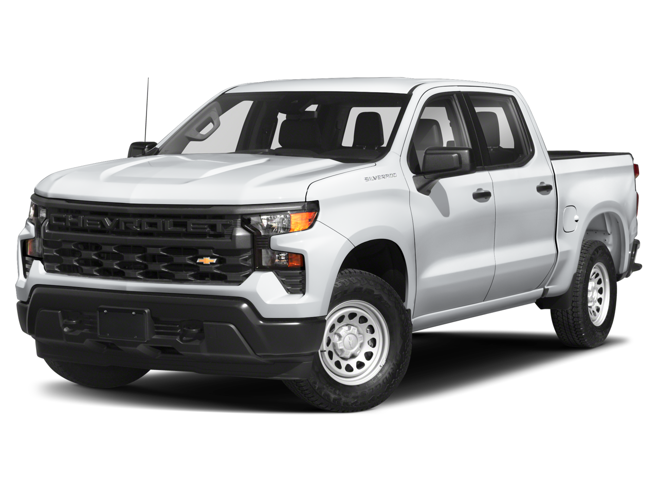 2024 Chevrolet Silverado 1500 Custom in Glacier Blue Metallic — front three-quarter view