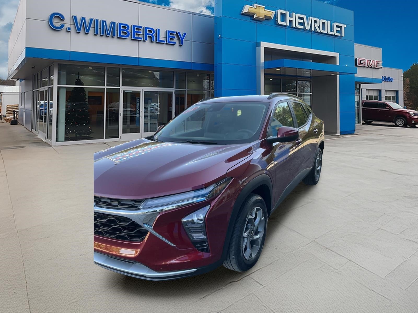 2024 Chevrolet Trax LT in Crimson Metallic — front three-quarter view